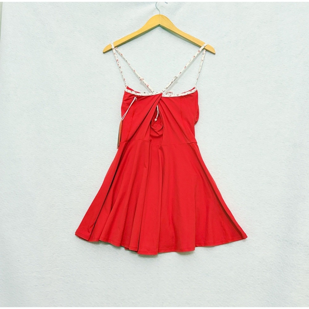 Blogilates Tie Front Twirl Active Dress Size Large NWT Orange Inner Shorts - Picture 3 of 9